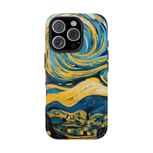 Artistic Swirl Tough Phone Case - Inspired by Van Gogh's Starry Night