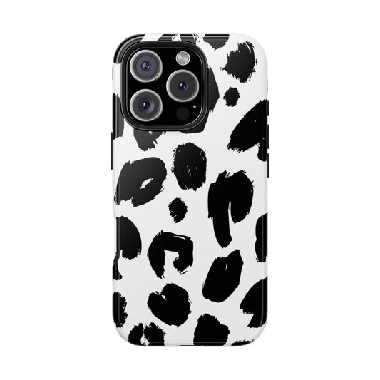 Black & White Leopard Print | Tough Phone Case